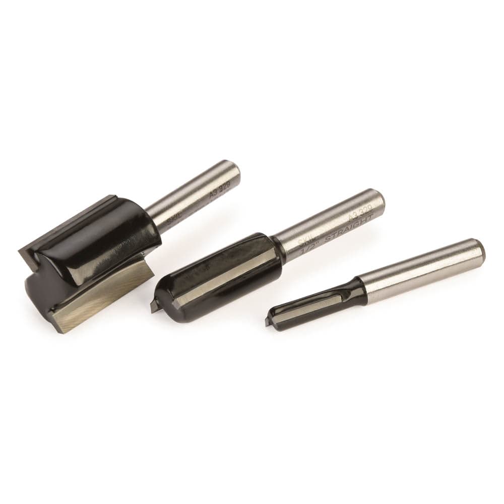 Carbide Straight Router Bit Set - 3 Piece