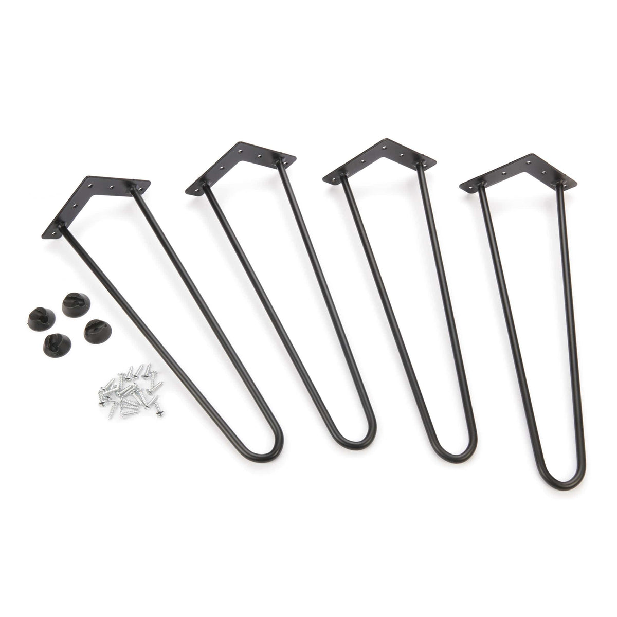2-Wire Hairpin Leg - 16" - Black - 4 Piece