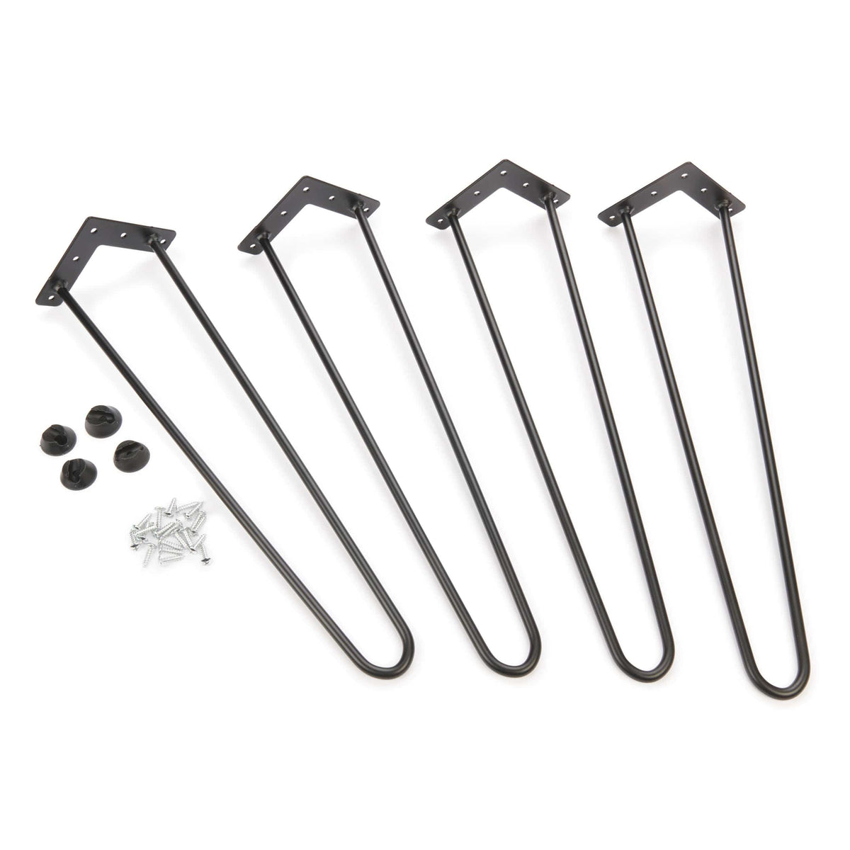 2-Wire Hairpin Leg - 20" - Black - 4 Piece