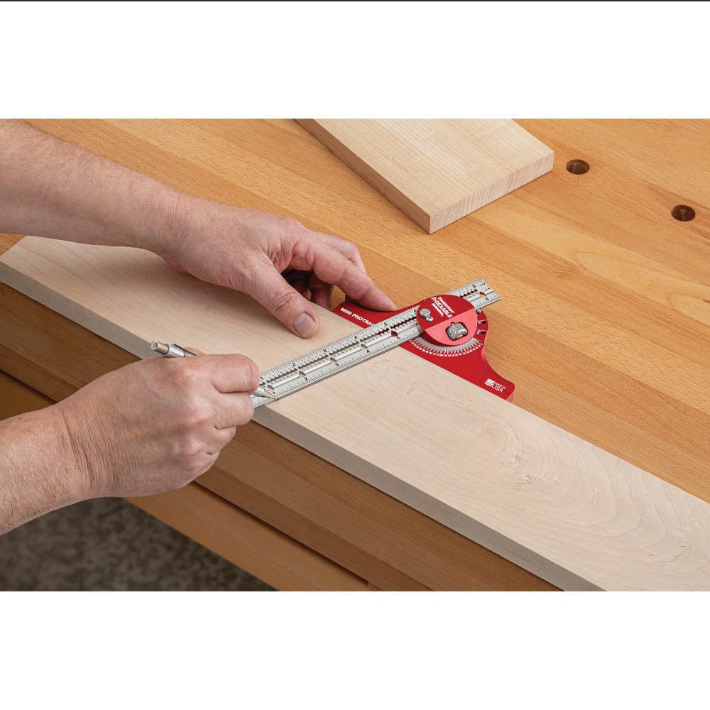 Mini in-DEXABLE Protractor with Rack-It - 8"