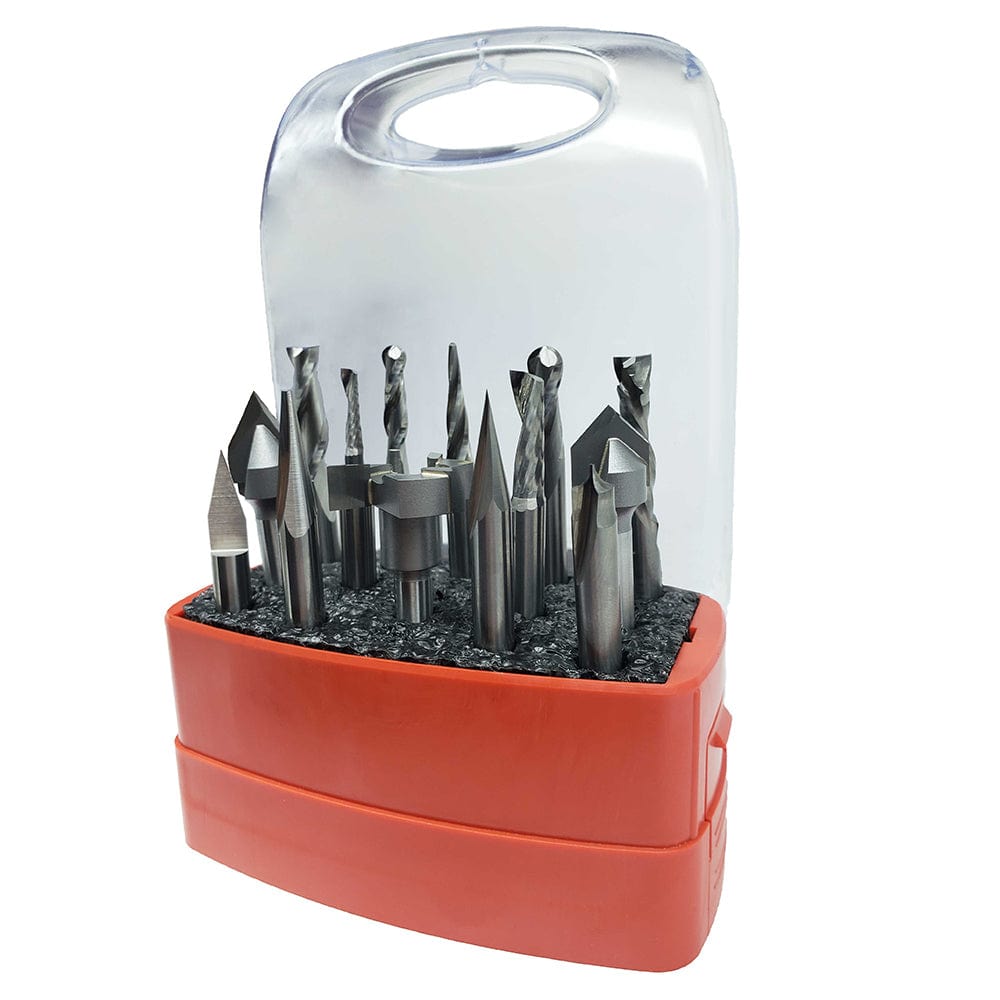 The Works CNC Deluxe Router Bit Set - 14 Piece