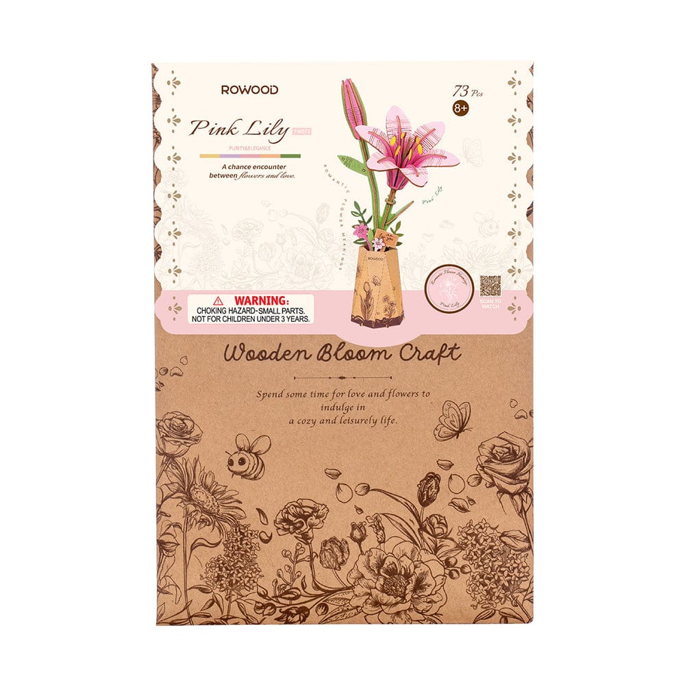 Pink Lily 3D Wood Puzzle Kit