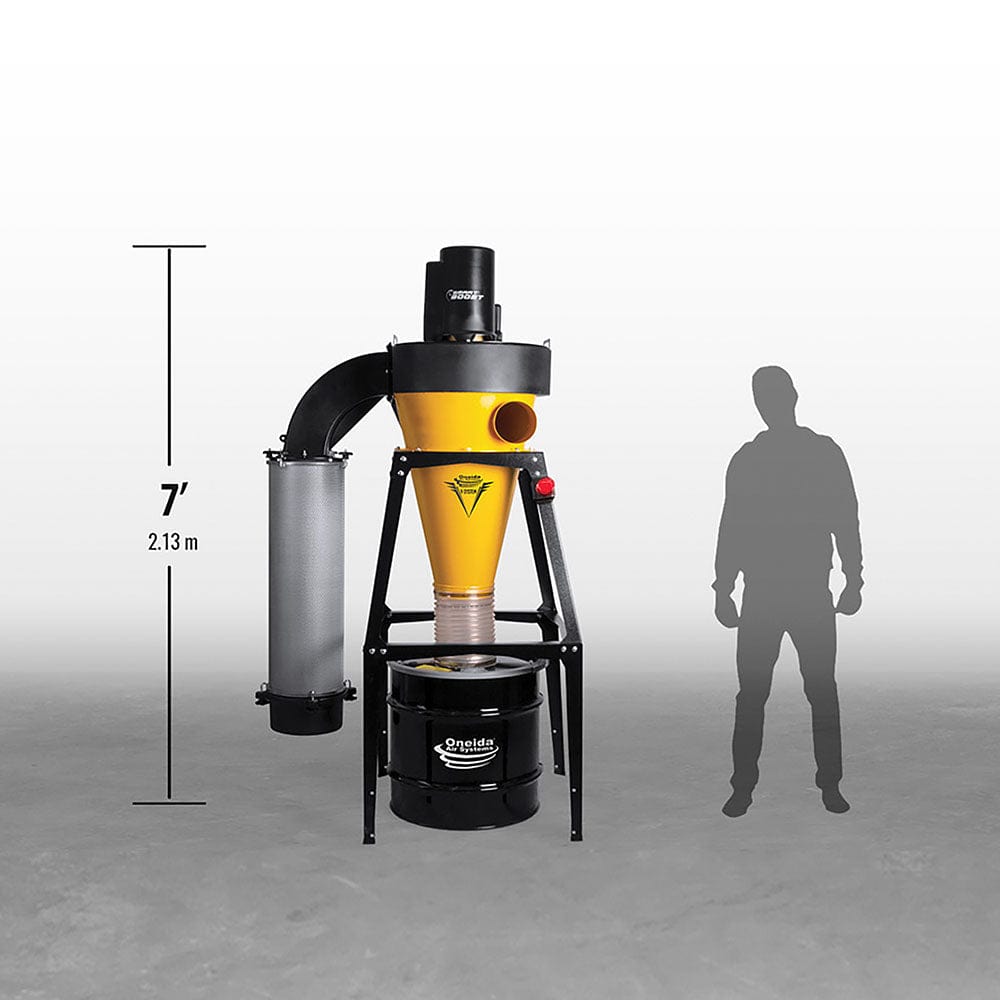 V-System 3000 with Smart Boost 35-Gallon Cyclone Dust Collector with Wall Mount - HEPA GFM - 3 HP 1 Ph 230V