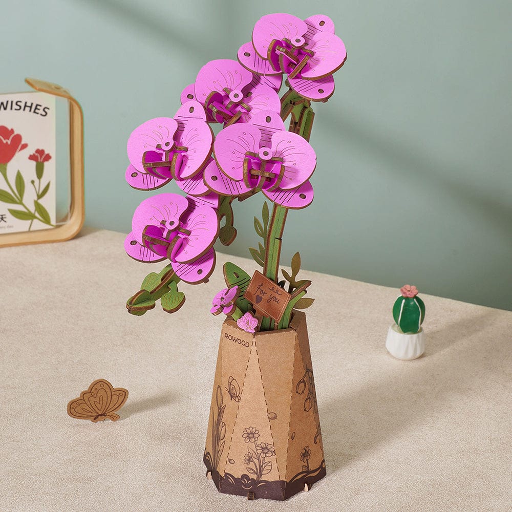 Purple Moth Orchid 3D Wood Puzzle Kit