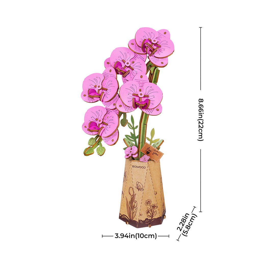Purple Moth Orchid 3D Wood Puzzle Kit