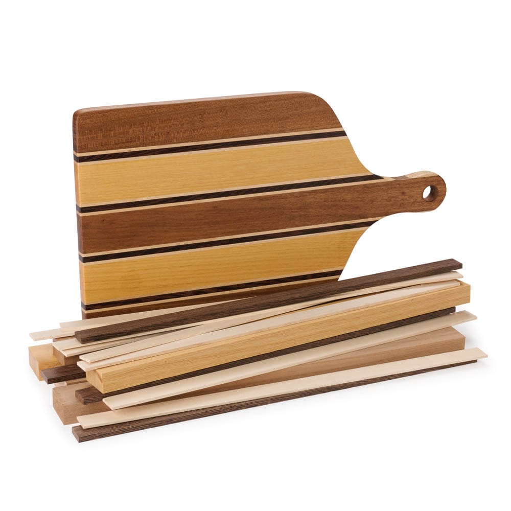 Road Runner Cutting Board Kit - 3/4" x 9-1/2" x 16" - Canalete, Kimboto, Maple, & Wenge