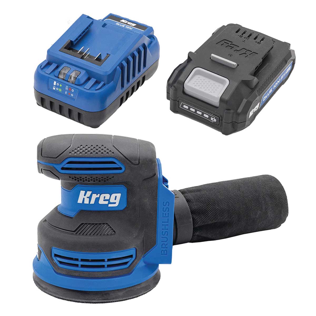 Ionic Drive 5" RO Sander with 2AH Battery and Charger Kit