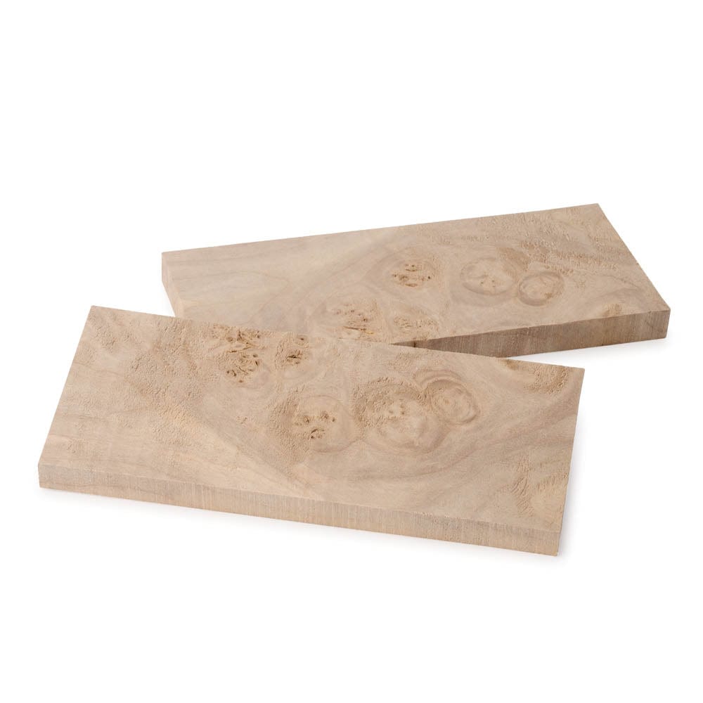 Maple Burl Knife Scales - 3/8" x 2" x 5" - Pair