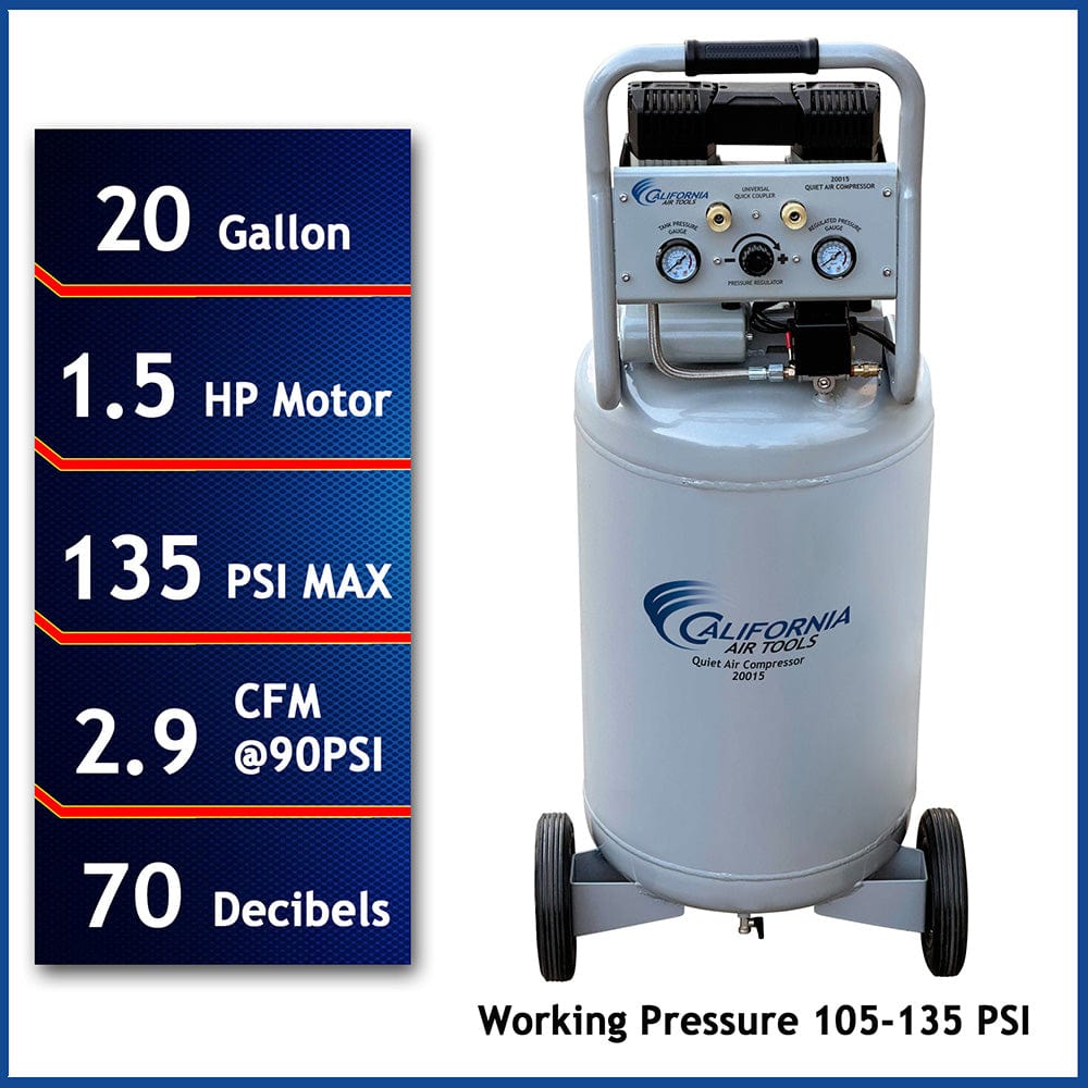 1.5 HP Portable 20 Gallon Air Compressor