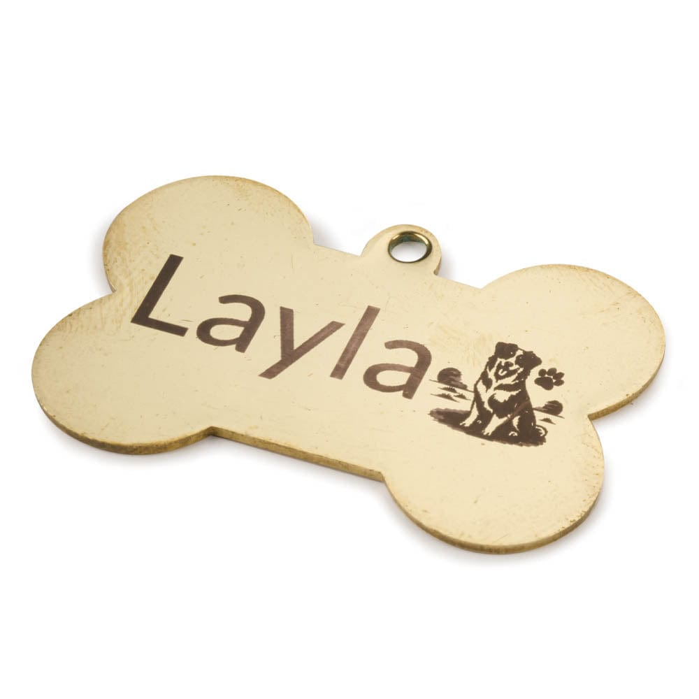 Dog Bone Engraving Blank - Brass - 4 Piece