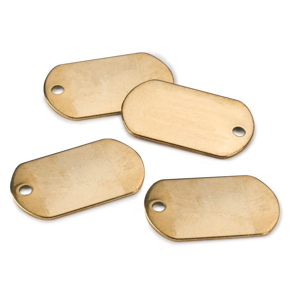 Dog Tag Engraving Blank - Brass - 4 Piece
