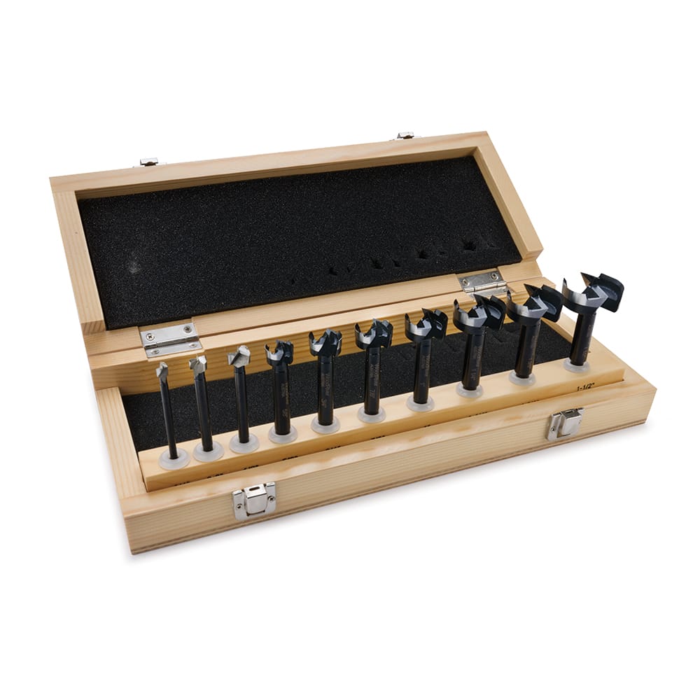 Austrian-Forged Carbon Steel Forstner Bit Set – Imperial - 10 Piece