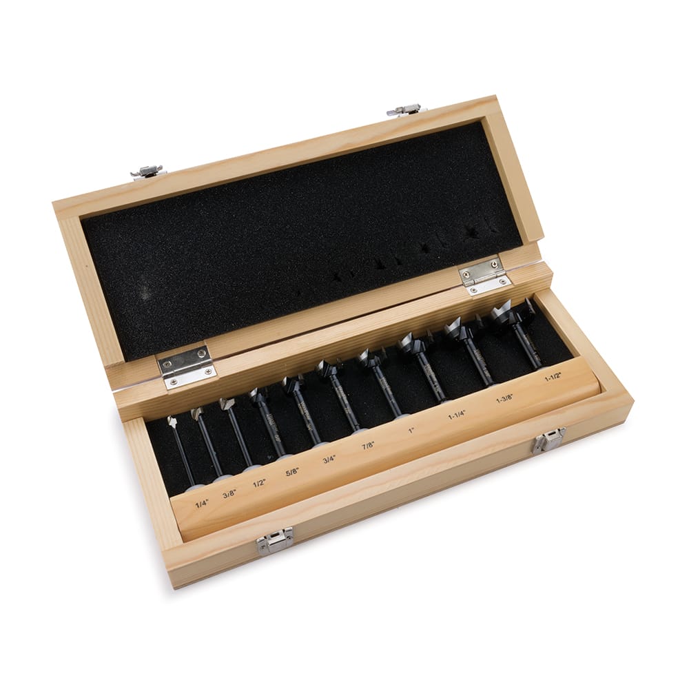 Austrian-Forged Carbon Steel Forstner Bit Set – Imperial - 10 Piece