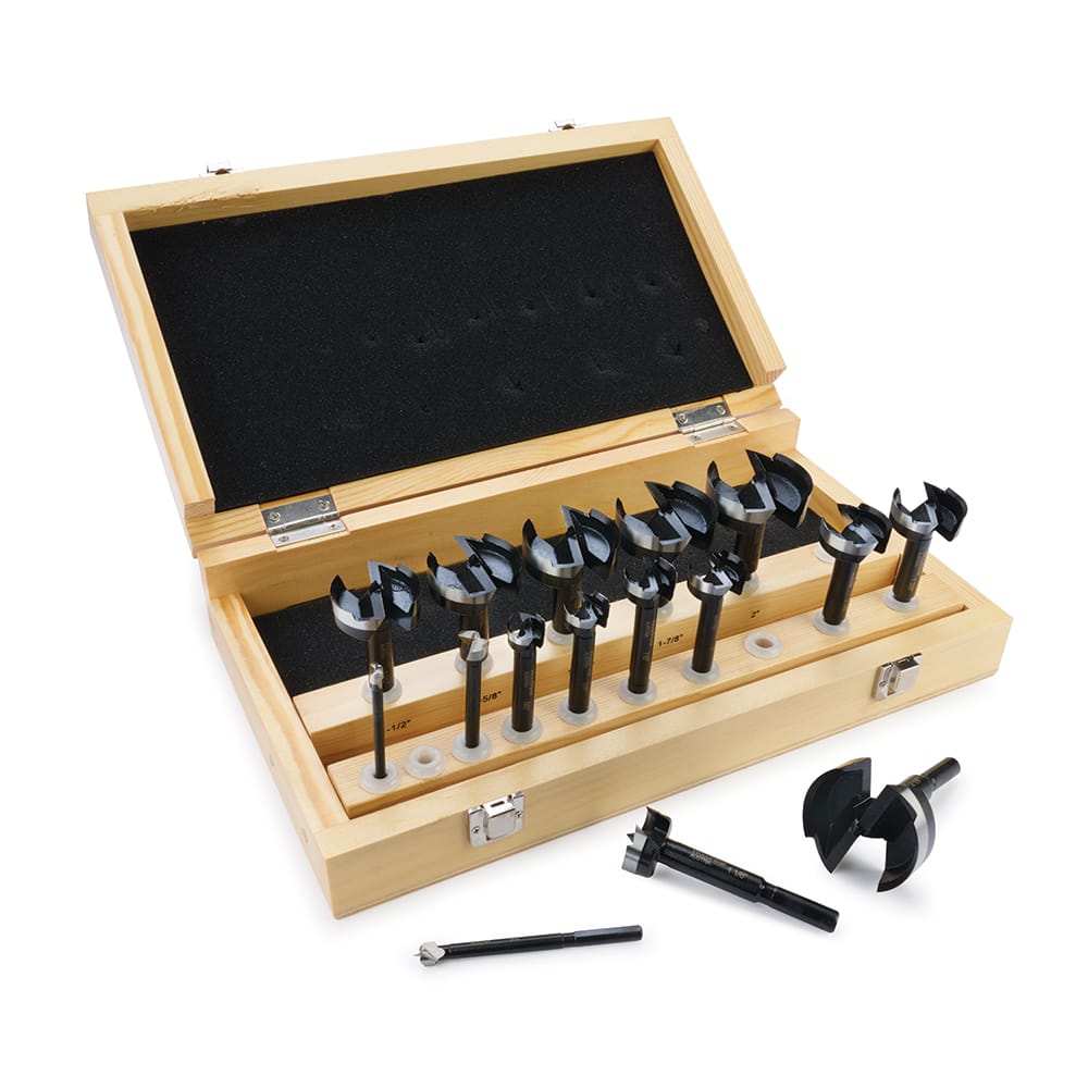 Austrian-Forged Carbon Steel Forstner Bit Set – Imperial - 16 Piece