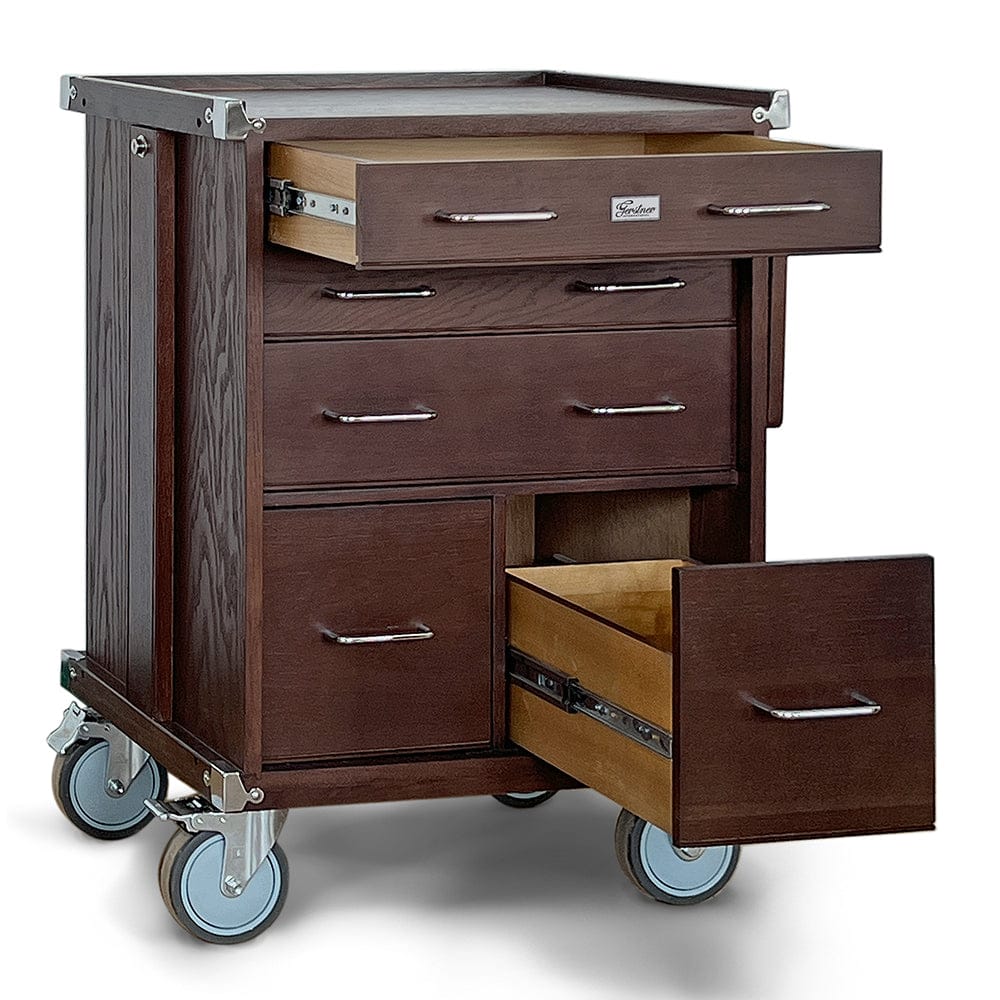 5-Drawer Large Roller Cabinet - Dark Oak