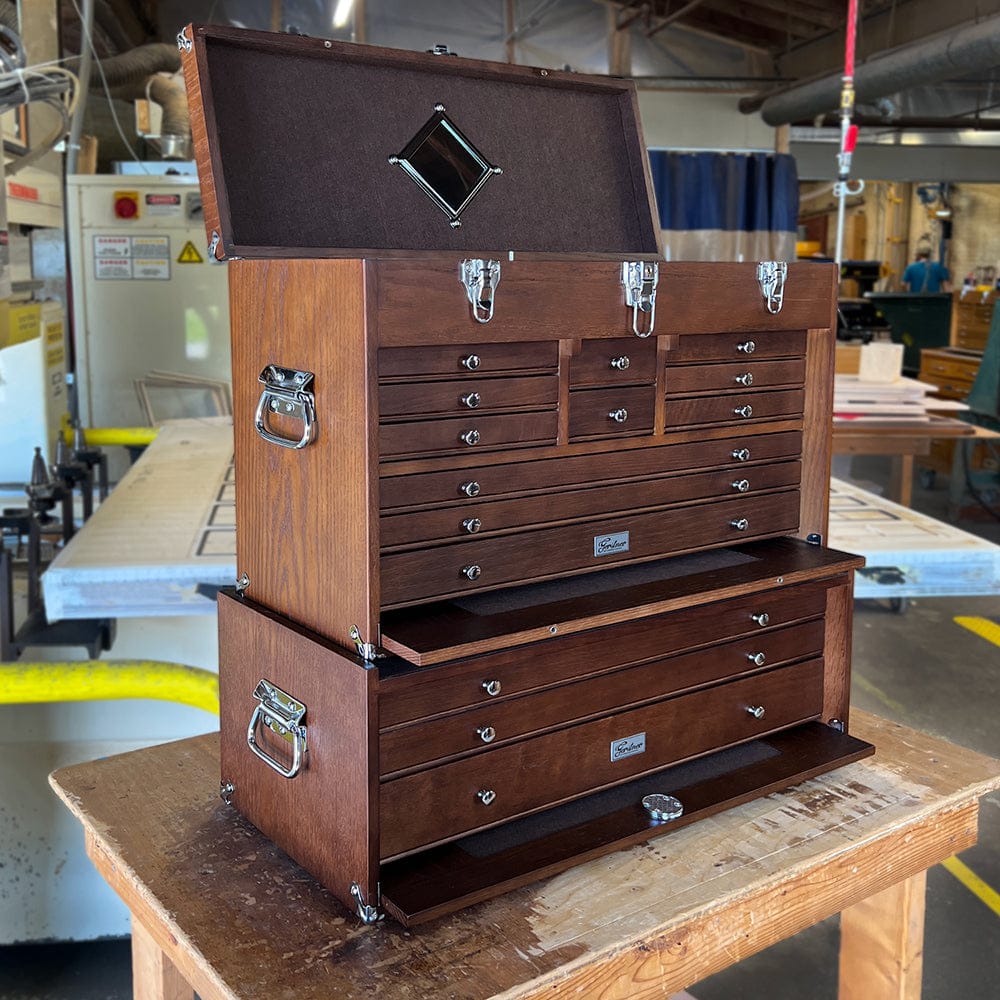 14-Drawer 2 Piece Tool Chest & Base Set - Dark Oak