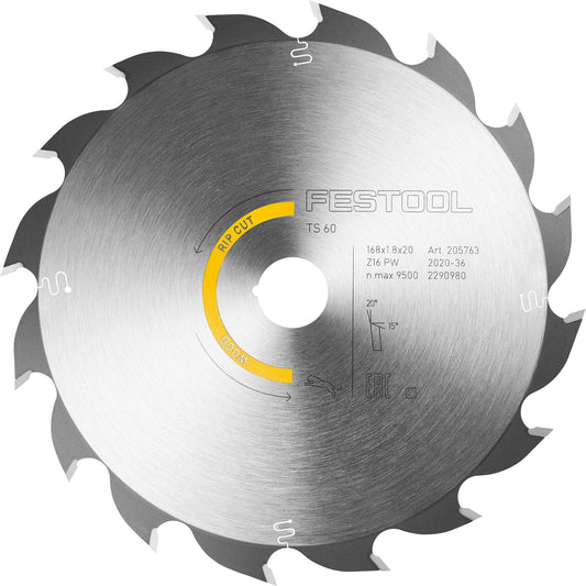 Rip Saw Blade 16T - TS 60