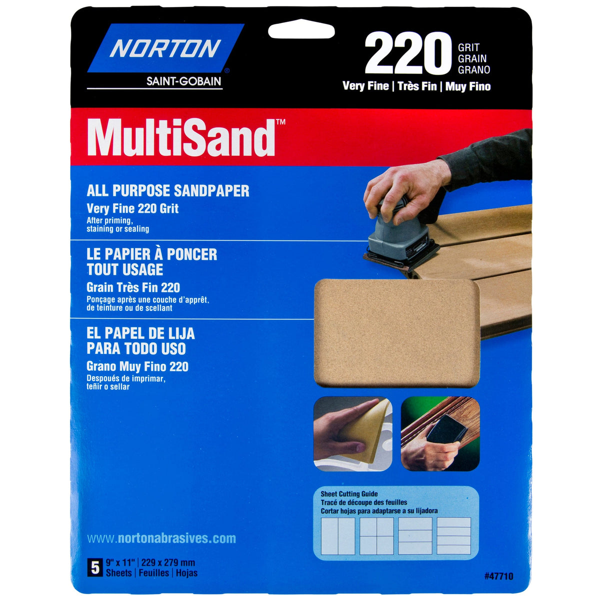 All Purpose Sandpaper - 9" x 11" - 5 Pack
