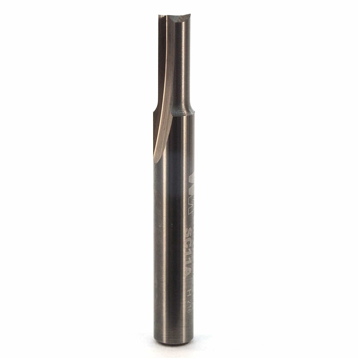 Solid Carbide Double Flute Straight Cut Router Bit - 1/4" SH