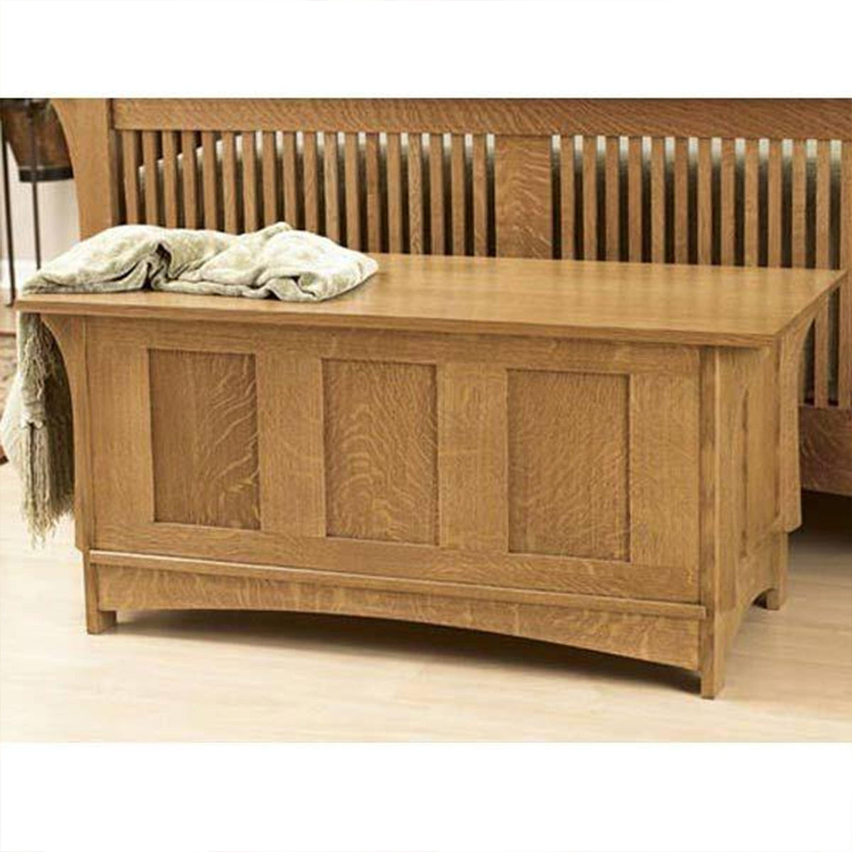 Downloadable Woodworking Project Plan to Build Arts and Crafts Blanket Chest
