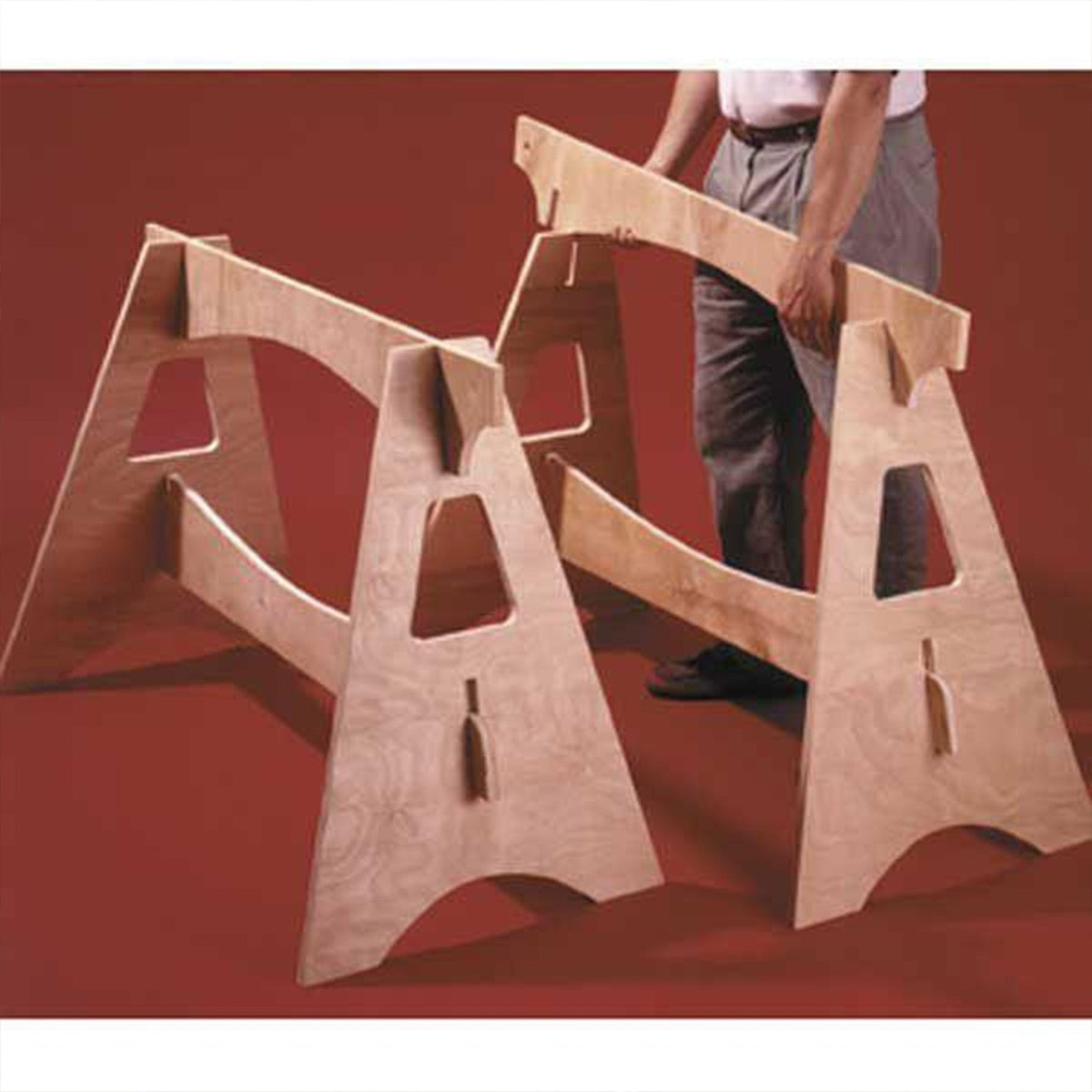 Downloadable Woodworking Project Plan to Build Knockdown Sawhorses
