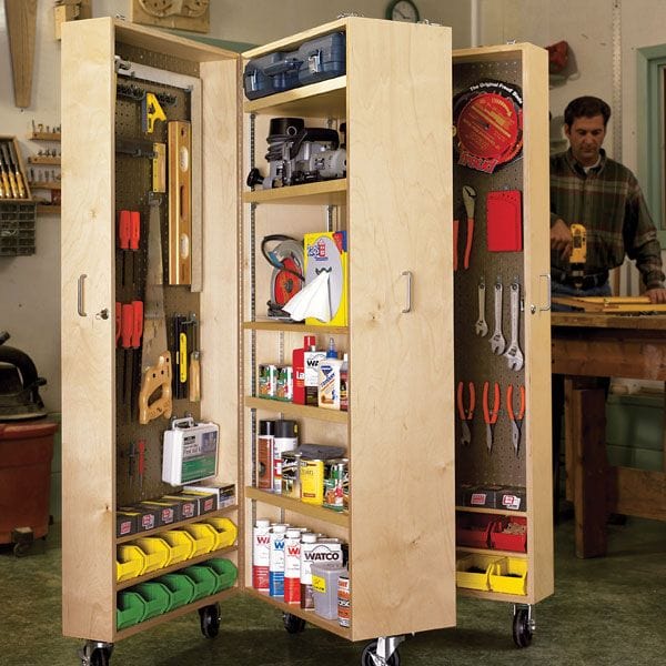 Woodworking Project Paper Plan to Build Mobile Tool Cabinet