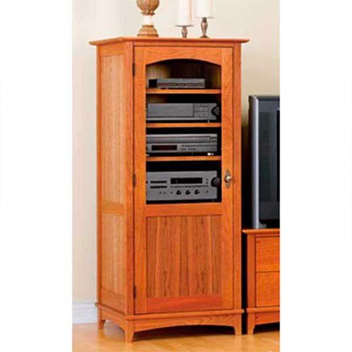 Downloadable Woodworking Project Plan to Build Entertainment Center Tower Cabinet