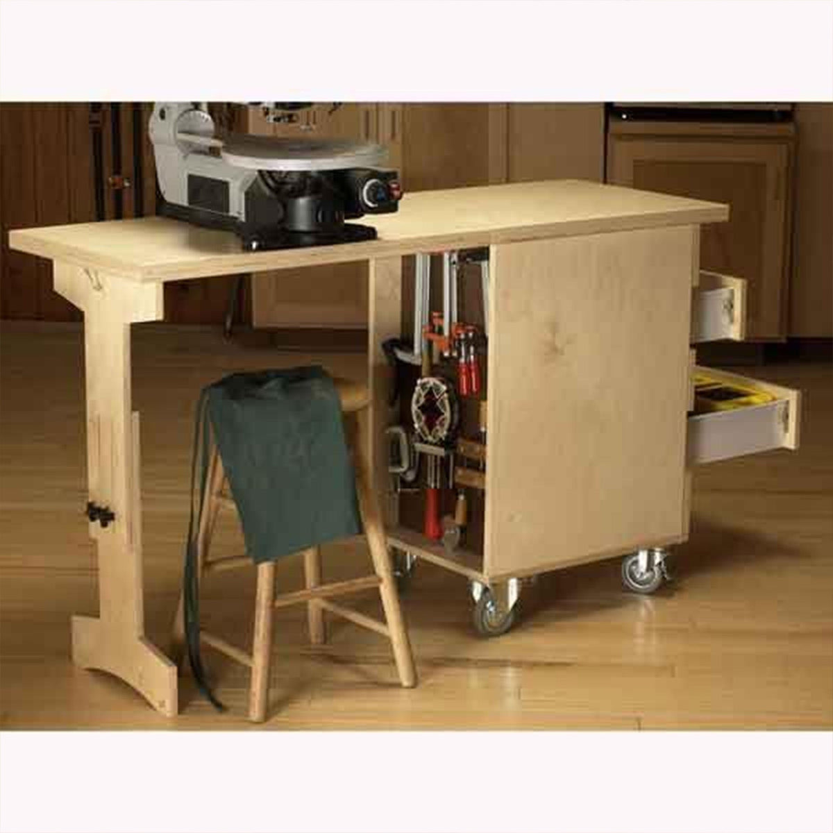 Downloadable Woodworking Project Plan to Build Shop Cart/Workbench