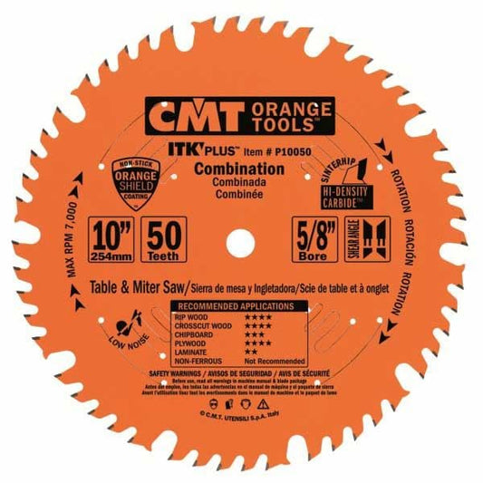 Combination Saw Blade - 10" x 50T x 5/8" Bore