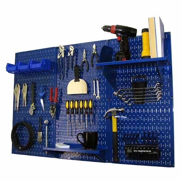 4' Metal Pegboard Standard Tool Storage Kit - Blue Toolboard & Blue Accessories