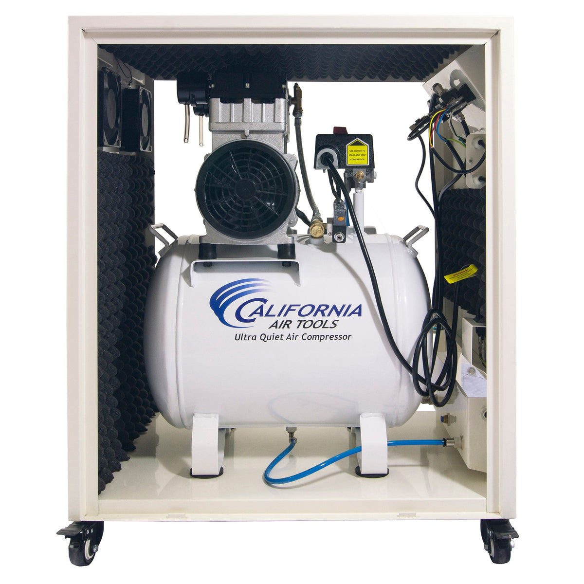 2HP 10 Gallon Oil-Free Steel Tank Air Compressor in Soundproof Cabinet