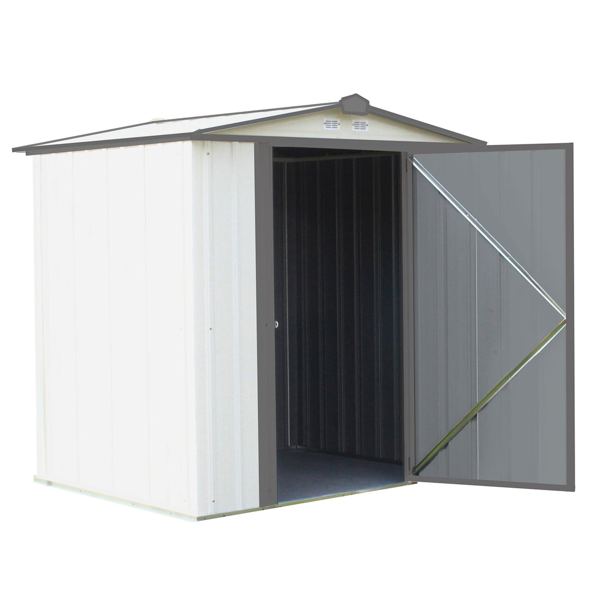 EZEE Shed, 6x5, Low Gable, 65 in walls, Cream and Charcoal Gray