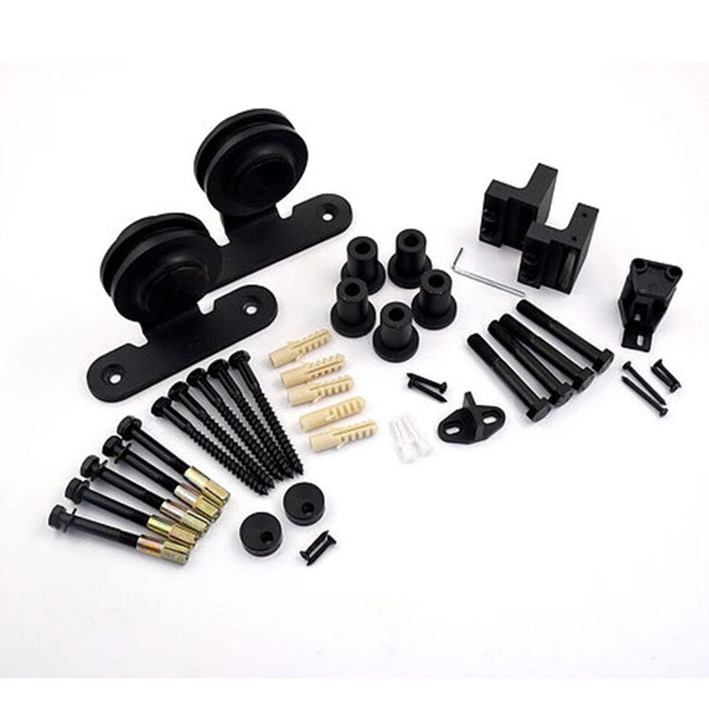 Barn Door Hardware Black Top Mount 6'6" Rail