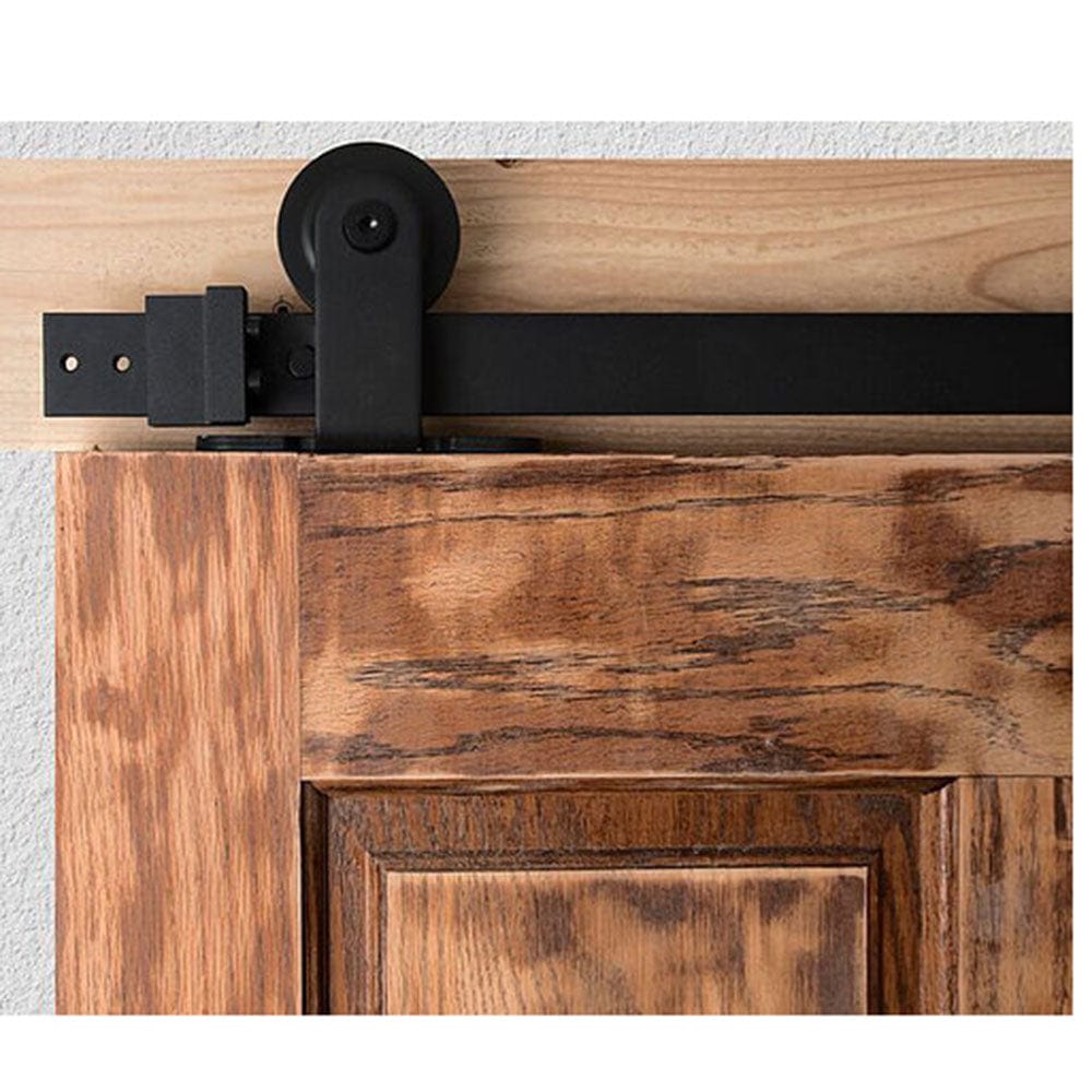 Barn Door Hardware Black Top Mount 6'6" Rail