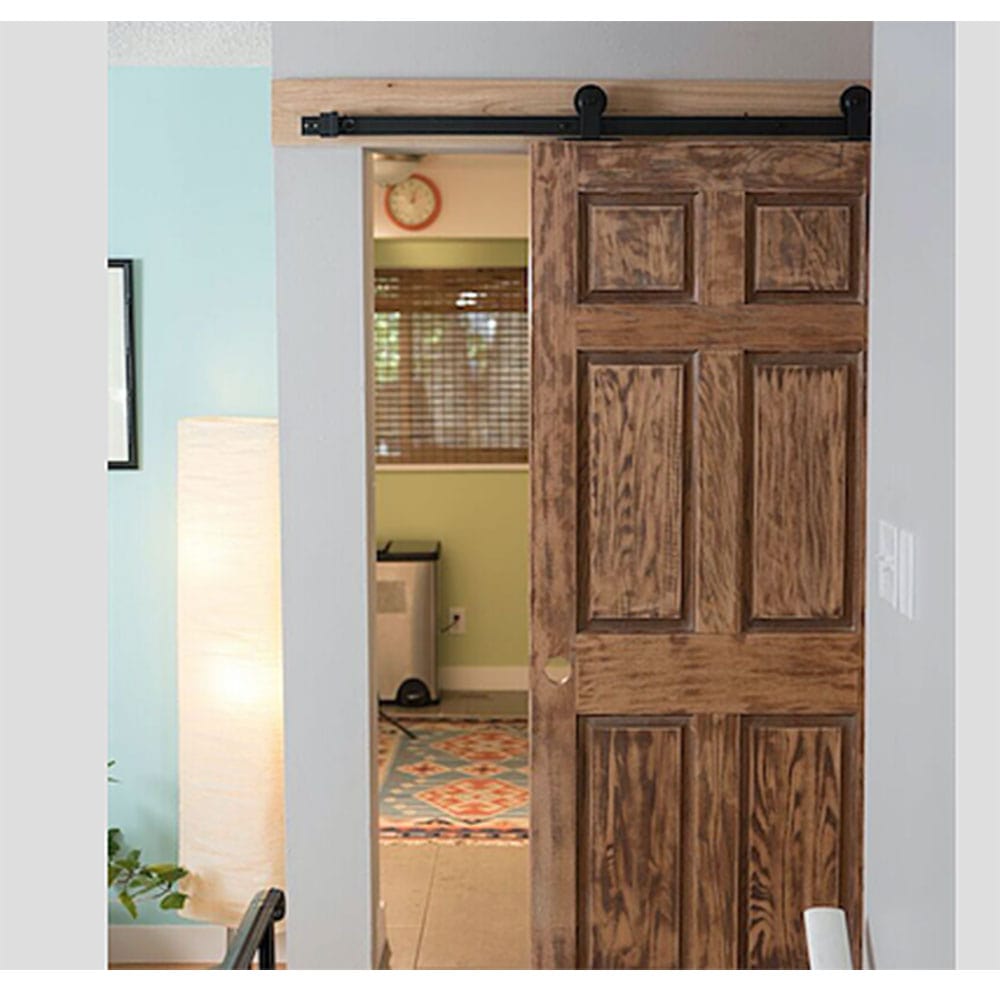 Barn Door Hardware Black Top Mount 6'6" Rail
