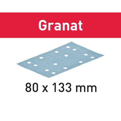 Abrasive Granat Sandpaper - 80 mm x 133 mm- 150 Grit – 100 Pack