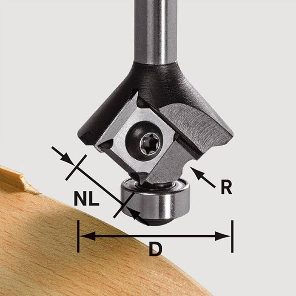 Radius Router Bit - 28 mm D - 3 mm CL
