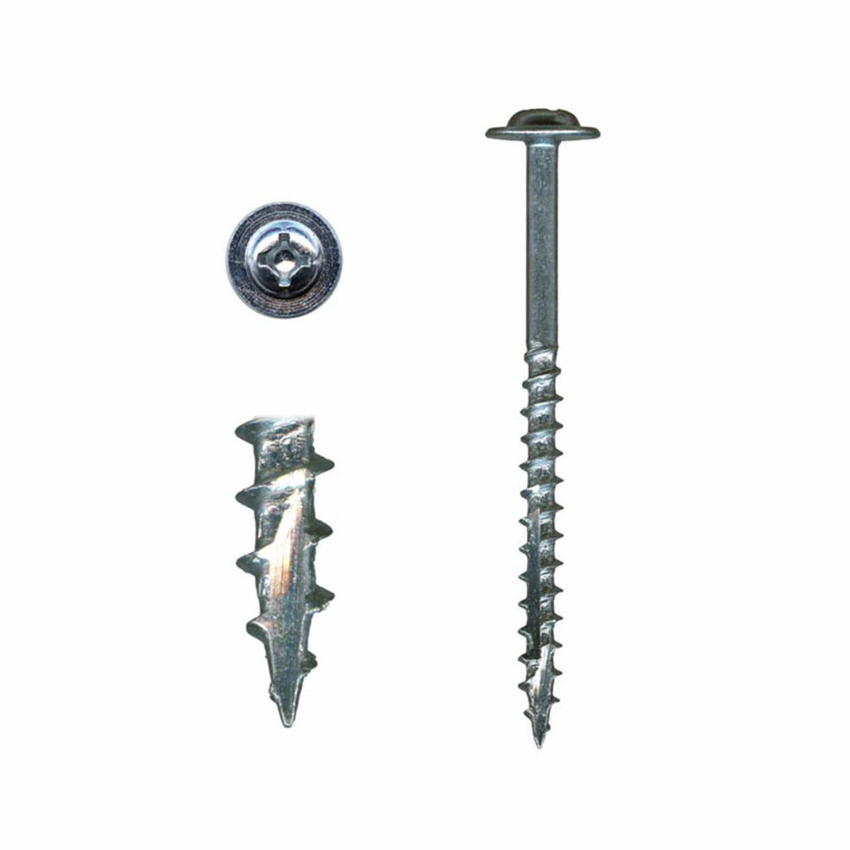 Cabinet Installation Screws - #10 - Combo Drive - Washer Head - White - Zinc - 100 Piece