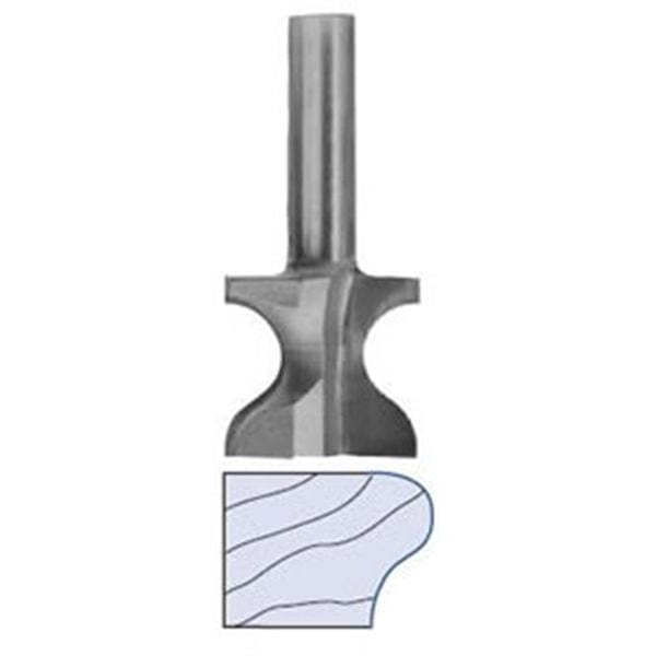6046 Window Sill Edge/Finger Pull Router Bit 3/8" R X 1-7/16" D X 1-1/8" CL X 3-3/8" OL