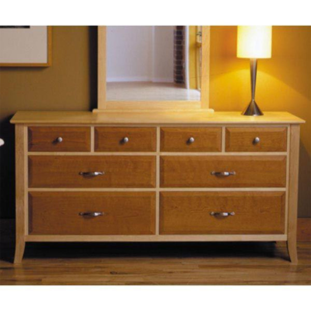 Downloadable Woodworking Project Plan to Build Maple & Cherry Dresser - 8 Drawers