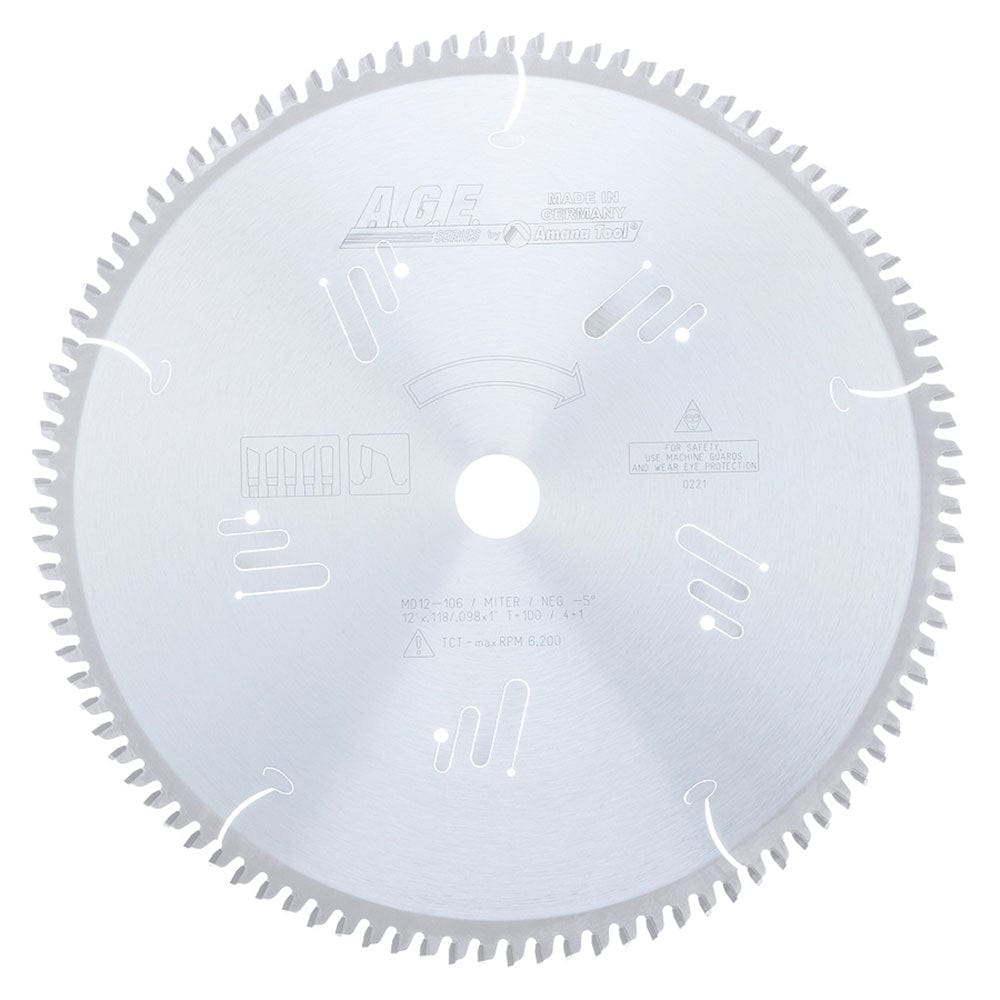 12" X 100 Heavy Miter Blade 4+1, -5 Degree 1"Bore