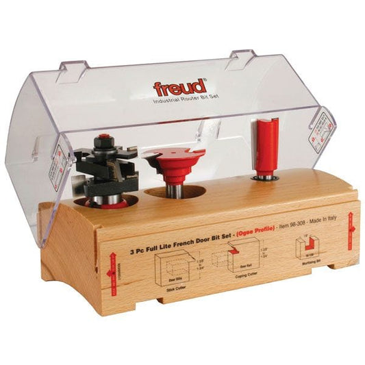 98-308 Three Piece Full Lite French Door Router Router Bit Set Ogee
