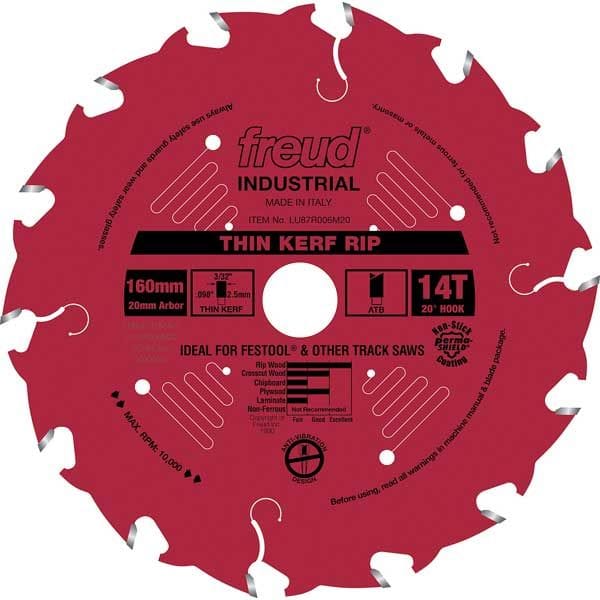 LU87R006M20 Thin Kerf Ripping Blade with Red Perma-Shield, 160mm diameter,  20mm arbor