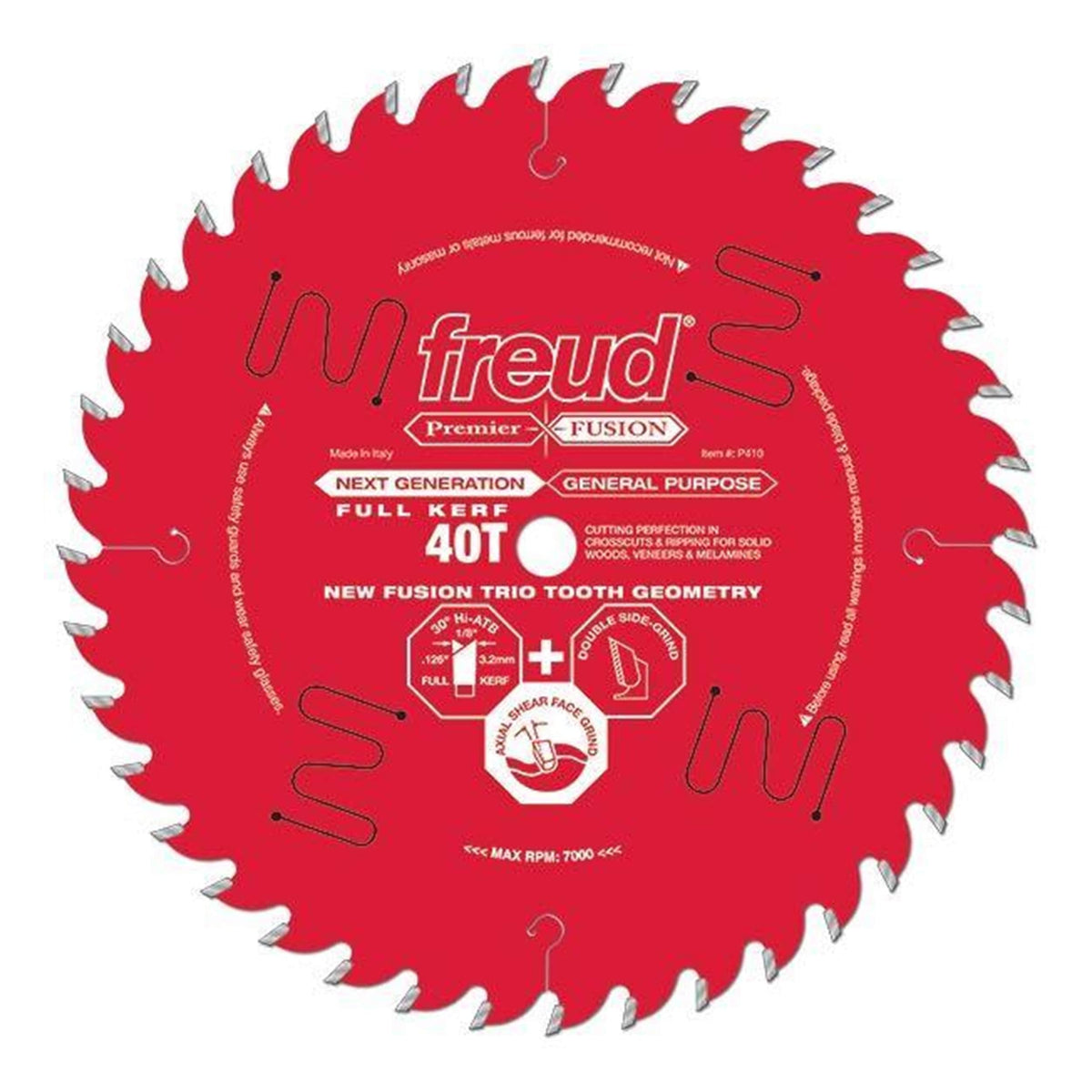 P414 Premier Fusion Crosscut & Rip Blade, 14" diameter, 1" arbor, 54 teeth, 30 degree Hi-ATB