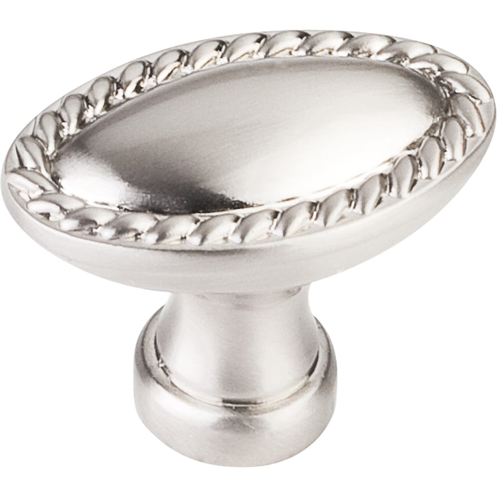 Lindos Oblong Knob, 1-3/8" O.L., Satin Nickel