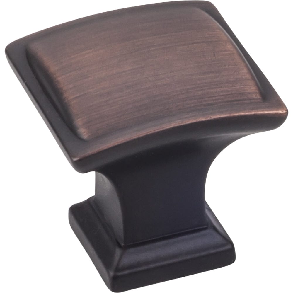 Annadale Square Pillow Top Knob, 1-1/4" O.L., Brushed Oil Rubbed Bronze