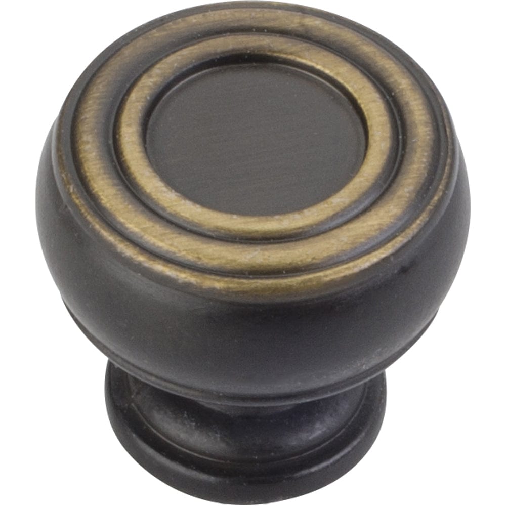Bremen 2 Barrel Knob, 1-3/16" Dia.,  Antique Brushed Satin Brass
