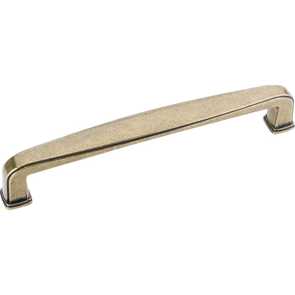 Milan 1 Plain Square Pull, 128 mm C/C,  Distressed Antique Brass