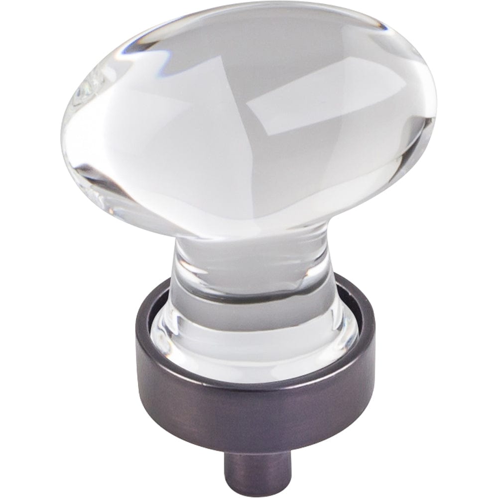 Harlow Small Football Glass Knob, 1-1/4" O.L.,  Brushed Oil Rubbed Bronze