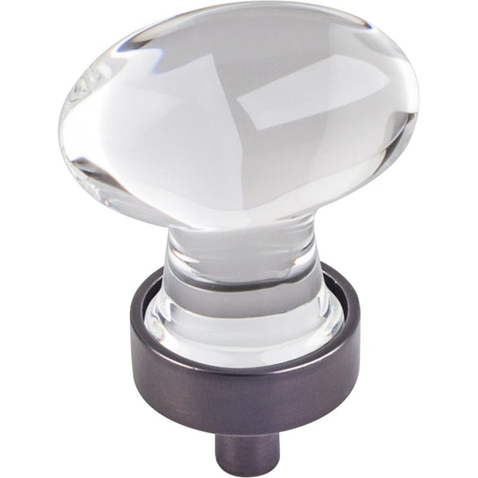 Harlow Small Football Glass Knob, 1-1/4" O.L.,  Brushed Oil Rubbed Bronze